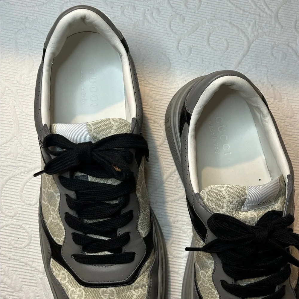Gucci Men’s GG Supreme Chunky Sneakers. 13. Nearly NEW Black/Gray/Tan Color Way